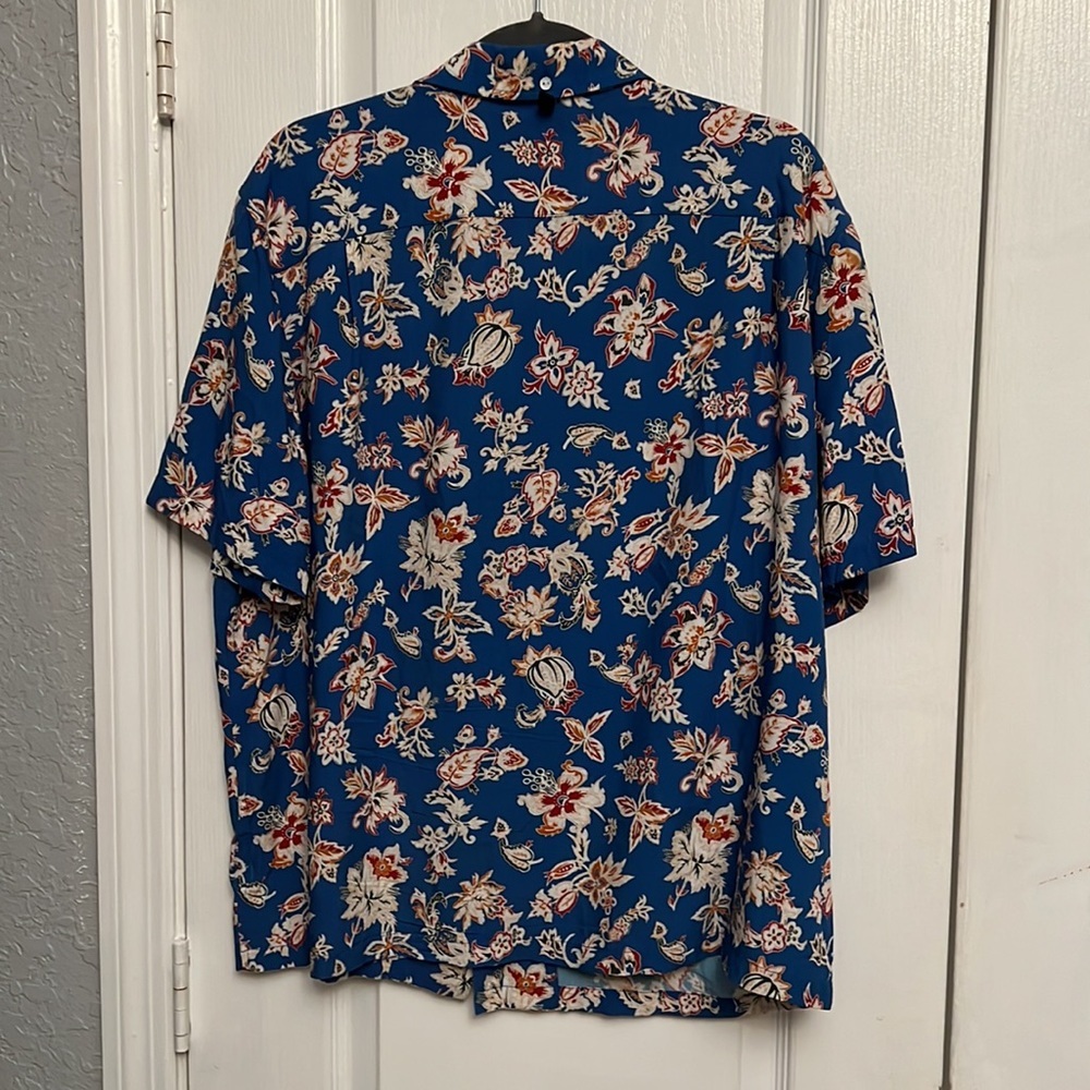 rag & bone Blue Floral Casual Button Down Shirt - Picture 9 of 11